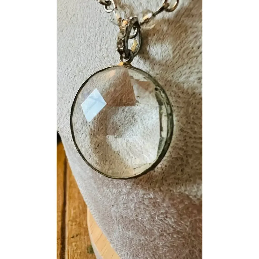 Time & Tru Faceted Glass Pendant Necklace